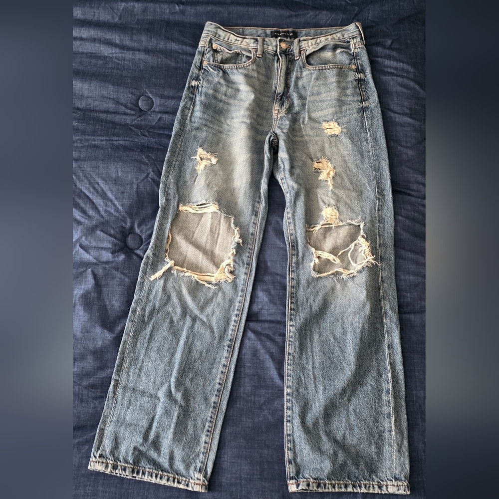 Aeropostale Jeans Women’s Blue Low Rise Skater Distressed 4R